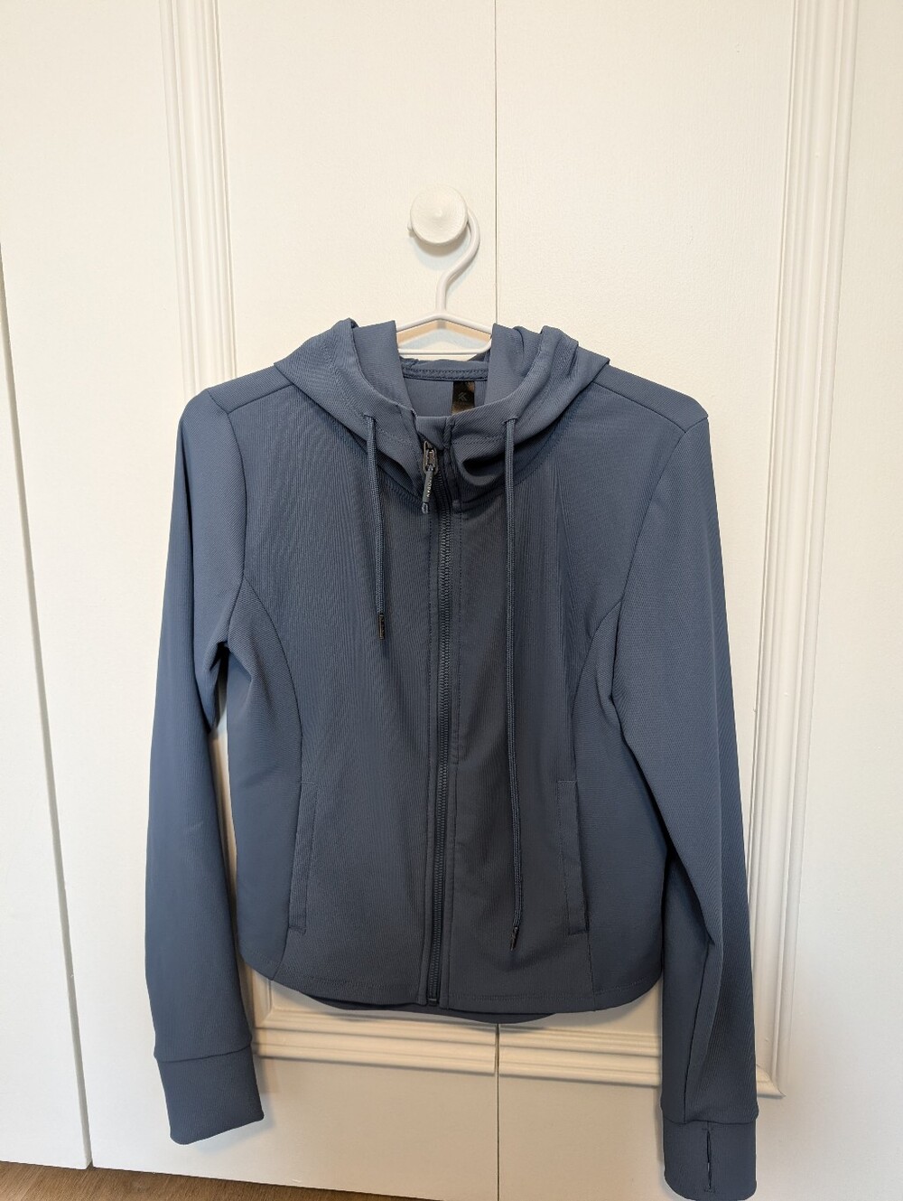 Kyodan Zip-Front Hooded Jacket in Slate Blue